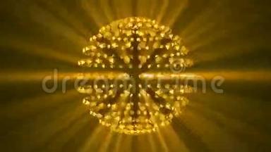 金色球体背景反射光粒子